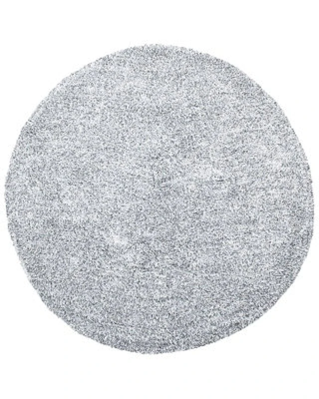 Image of Beliani Shaggy Round Area Rug 140 Cm Salt And Pepper Demre