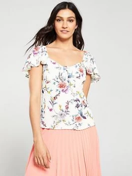 Image of Oasis Botanical Louisa Tie Front Top - Multi, Size 10, Women