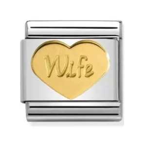 Image of Nomination CLASSIC Gold Symbols Wife Heart Charm 030162/42