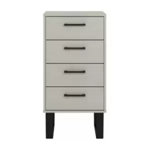Image of 4 Drawer Narrow Chest of Drawers Grey Wax Finish