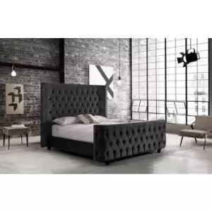 Image of Harmony Bed Double Plush Velvet Black