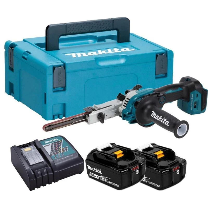 Image of Makita DBS180RTJ DBS180RTJ LXT Belt Sander 18V 2 x 5.0Ah Li-ion DBS180RTJ