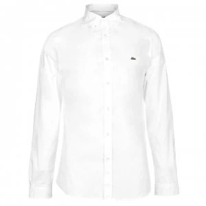 Image of Lacoste Lacoste Long Sleeve Poplin Stretch Shirt - White 001