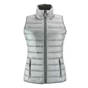 Image of SOLS Womens/Ladies Wave Padded Water Repellent Bodywarmer/Gilet (XL) (Metal Grey)