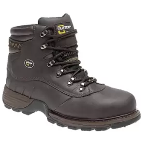 Image of Grafters Mens Safety Hiker Type Toe Cap Waxy Leather Boots (10 UK) (Brown Crazy Horse) - Brown Crazy Horse