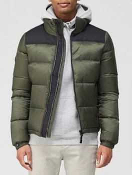 Image of Superdry Sportstyle Down Padded Contrast Jacket - Olive , Olive Size M Men