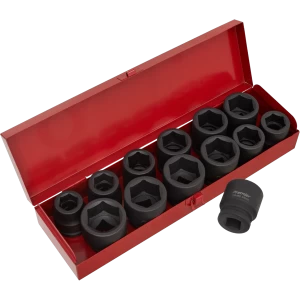 Image of Sealey 14 Piece 3/4" Drive Hexagon Impact Socket Set Metric and Imperial 3/4"