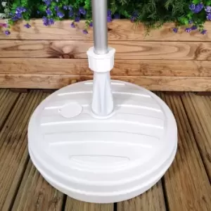 Image of 13kg / 13 Litre Capacity Water Filled Garden Parasol / Umbrella Base in White