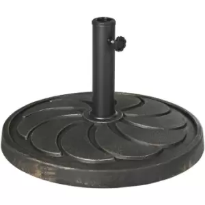 Image of Outsunny 18kg Round Resin Garden Parasol Base for Poles of 38mm-48mm - Bronze Tone
