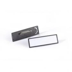 Image of Durable CLIP-CARD NAME BADGE with PIN 17x67mm Black Pack of 25