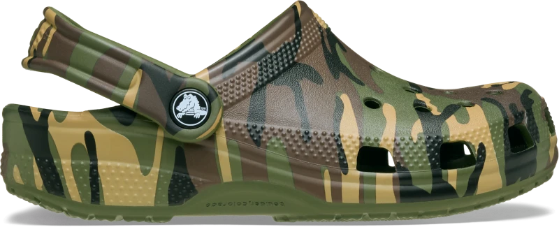 Image of Crocs Kids Classic Camouflage Clogs Army Green / Multi C13