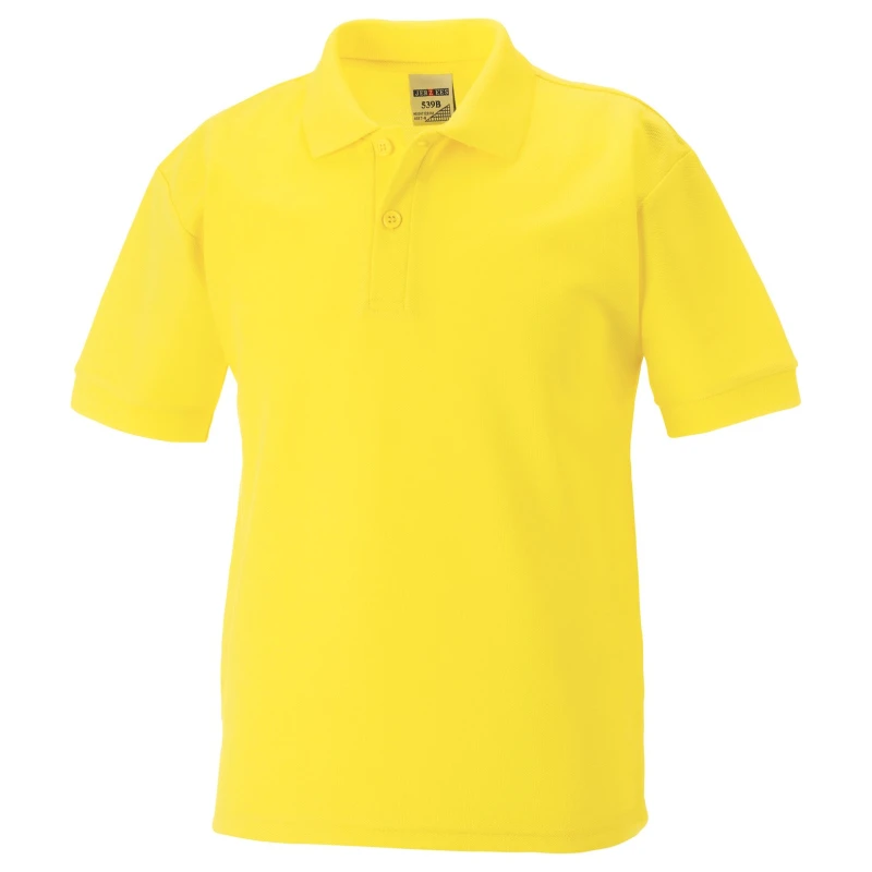 Image of Jerzees Schoolwear Jerzees Schoolgear 65 35 Pique Polo Shirt in Yellow Size: 3-4 Years Yellow Unisex 3-4 Years