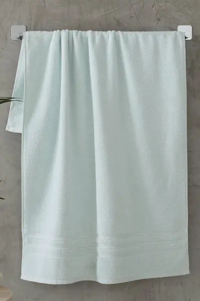 Image of Catherine Lansfield 'Zero Twist' Cotton Bath Sheet Pair Duck Egg Blue