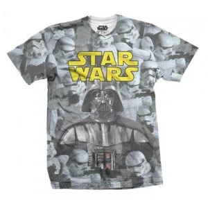 Image of Star Wars Imperial Photo Montage with Sublimation Printing Mens Large T-Shirt