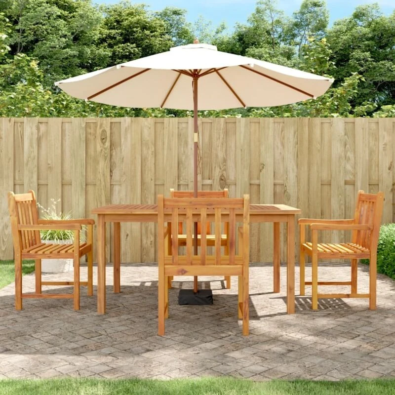 Image of VIDAXL 5 Piece Garden Dining Set Solid Wood Acacia vidaXL 3206277