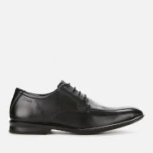 Image of Clarks Mens Bensley Run Leather Derby Shoes - Black - UK 9