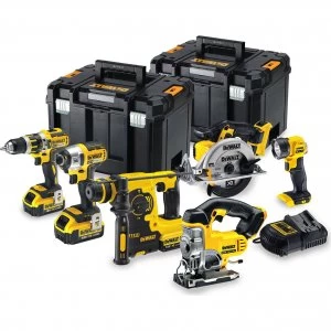 Image of DEWALT DCK699M3T 18v XR Cordless 6 Piece Power Tool Kit 3 x 4ah Li-ion Charger Case