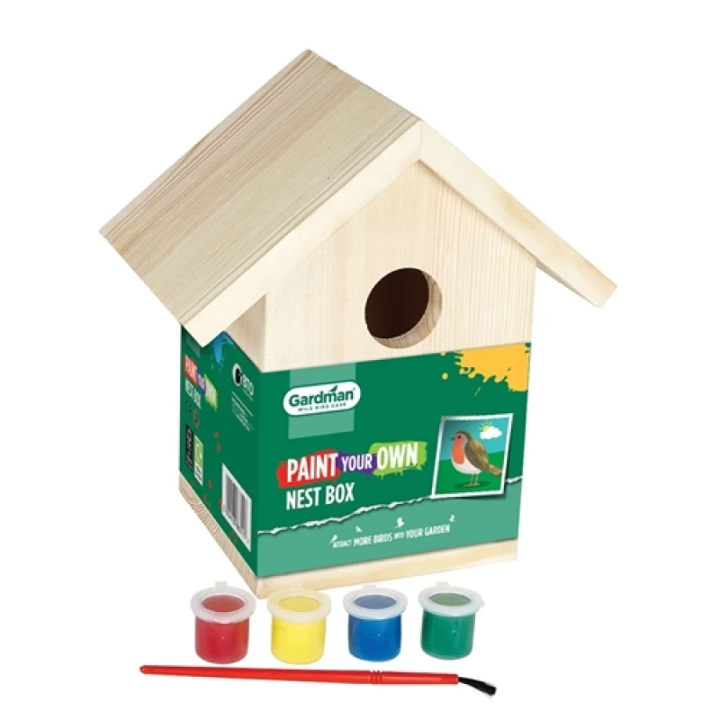 Image of Gardman Paint Your Own Bird Nest Box Natural unisex