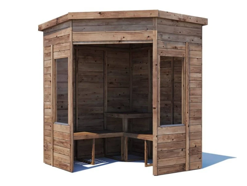 Image of Dunster House Garden Corner Arbour With Glazed Panels, W1.8M X D1.8M / W6' X D6', Pressure Treated, Apocallipo