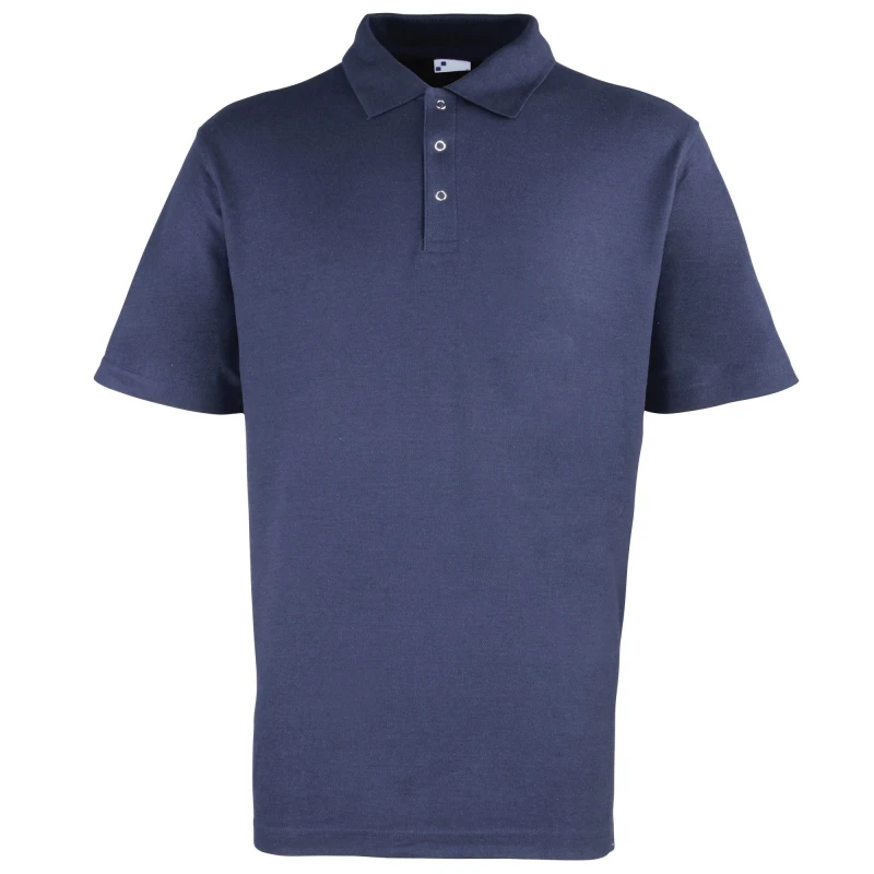 Image of Premier Premier Men Stud Heavyweight Plain Pique Polo Shirt in Navy Size: Small Navy S Male 5055805355362