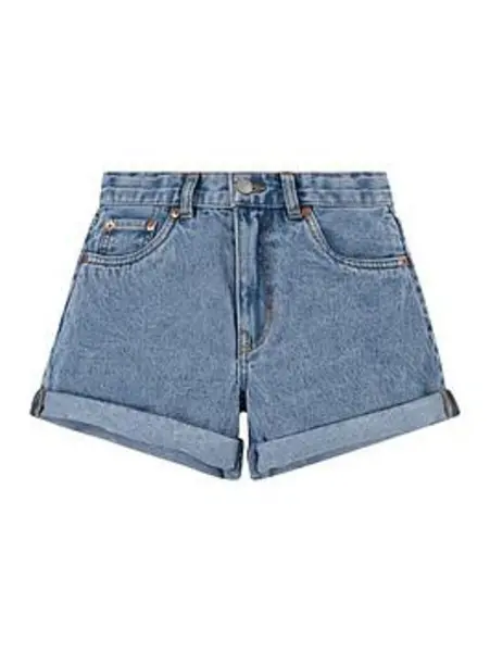 Image of Kids Mini Mom Roll Cuff Shorts - Blue