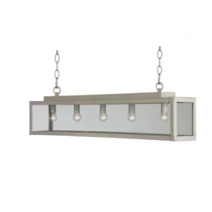 Image of Zenia 5 Light Straight Bar Pendant Ceiling Light Gray_Metal