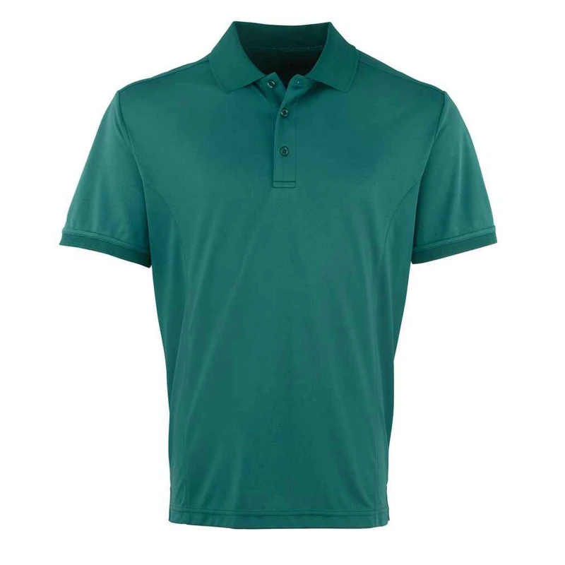 Image of Premier Premier Men Coolchecker Pique Polo Shirt in Bottle Green Size: Small Bottle Green S Male 5063527056450