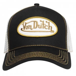 Image of Von Dutch Logo Cap - Blk/Gld/Wht