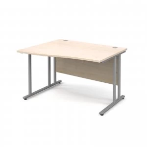 Image of Maestro 25 SL Left Hand Wave Desk 1200mm - Silver Cantilever Frame ma