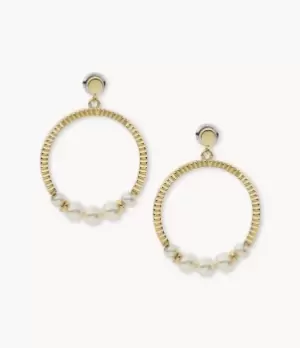 Image of Fossil Women Val Blue Crush White Pearl Stainless Steel Drop Earrings