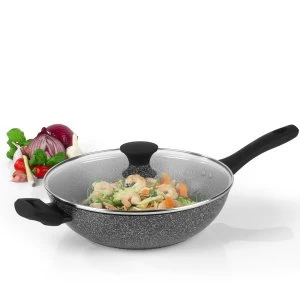 Image of Salter Megastone Wok with Lid - 28cm