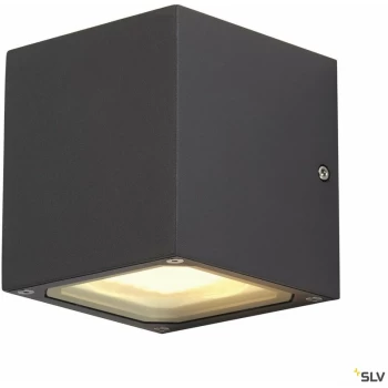 Image of SLV - Sitra Outdoor Light, Cube Surface Light Socket Inside 10.8 x 11.5 x 11cm (W x D x H) Anthracite - Anthracite