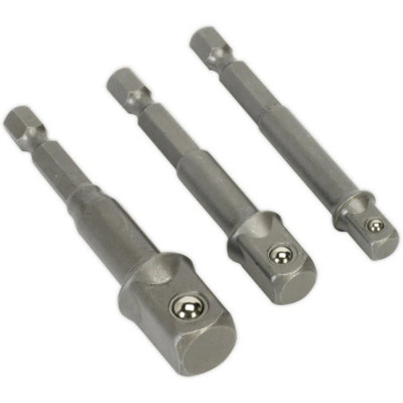 Image of Loops 3 PACK - 1/4" Hex Chuck to Socket Adapter Converters - Power Drill Square Drive Multi