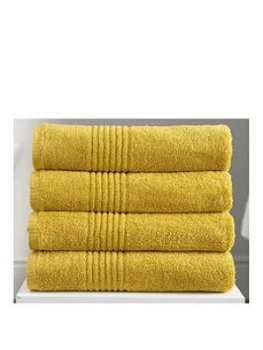 Image of Eden Egyptian Pair Of Cotton Towels - Mustard