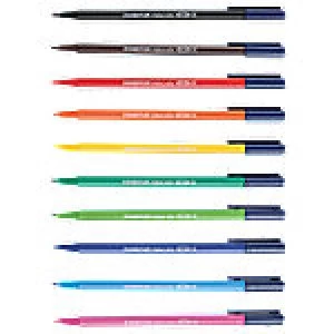 Image of Staedtler Triplus fineliner pens assorted colours desktop box of 10