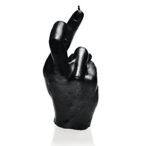 Image of Black Metallic Hand CRS Fingers Crossed Candle