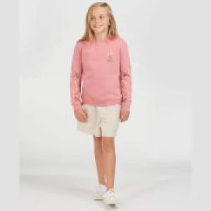 Image of Barbour Girls Rowen Overlayer Sweatshirt - Vintage Rose - M (8-9 Years)