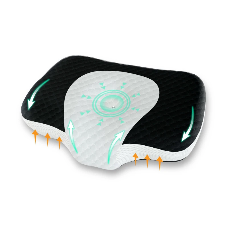 Image of DMD Collective Cervical Memory Foam Neck Pillow Black/White unisex One Size