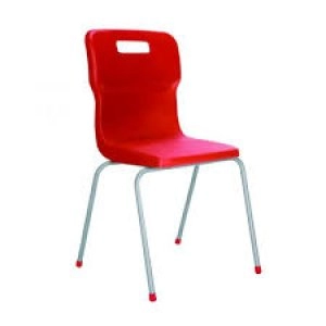 Image of Titan 4 Leg Chair 350mm Red Conforms to BS EN1729 Parts 1 and 2