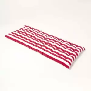 Image of Red Stripe Bench Cushion 2 Seater - Homescapes