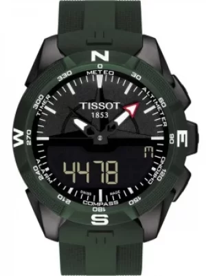 Image of Tissot Mens T-Touch Expert Solar II Green Rubber Strap Watch...