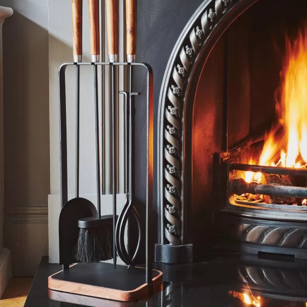 Image of Wooden Handle Square Companion Set Black