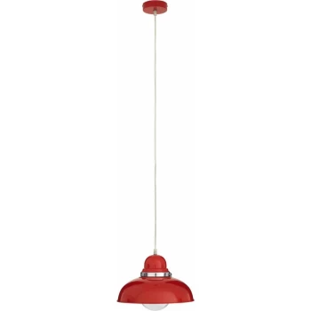 Image of Premier Housewares - Jasper Red and Chrome Pendant Light