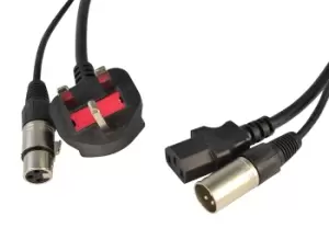 Image of Combined Audio and Power Cable with XLR's and 13 amp Plug 5 Metres