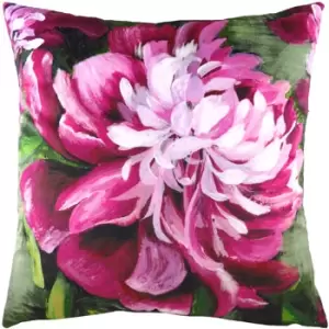 Image of Winter Flowers Peony Cushion Fuchsia, Fuchsia / 43 x 43cm / Polyester Filled