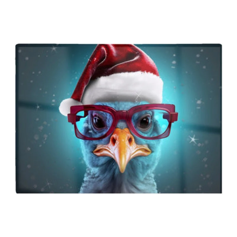 Image of Warren Reed Designer Turkey Wearing A Santa Hat Chopping Board
