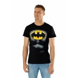 Image of Batman Black Ripped Bevel T-Shirt Medium