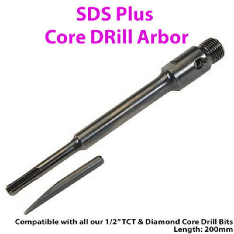 Image of Loops 200mm SDS Hex Core Drill Arbor Bit Fits ½" BSP TCT & Diamond Core Drill Multi