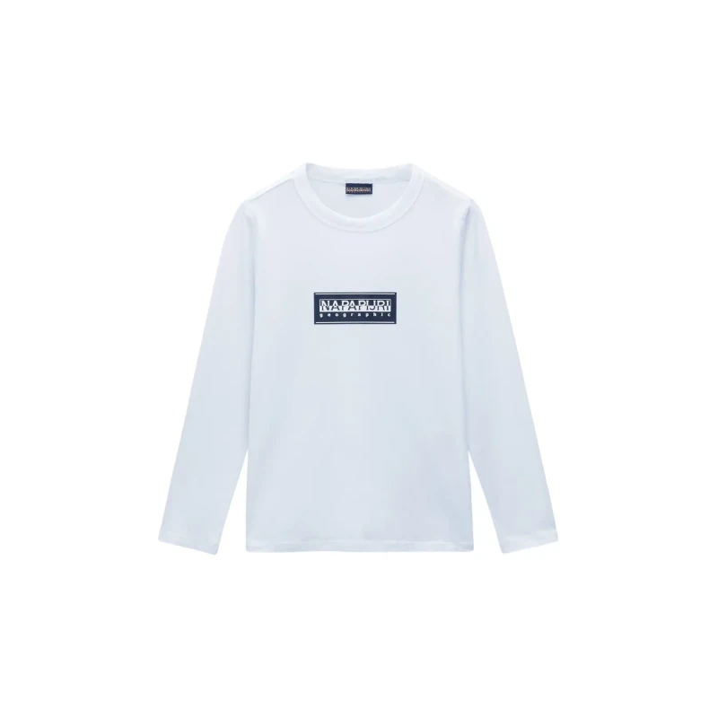 Image of Napapijri Children's long sleeve T-Shirt Napapijri S-Chamois Blanc Unisex 10 years