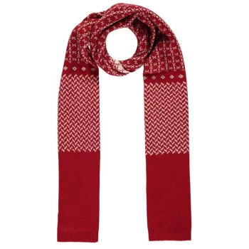 Image of Jack Wills Deeping Wool Blend Fair Isle Scarf - Red